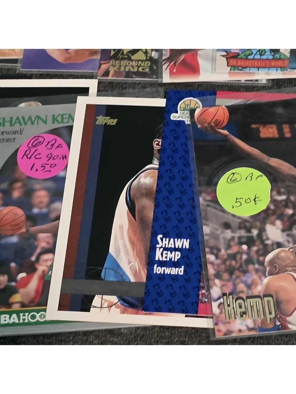 Shawn Kemp 39 Card Lot Collection Rookies, 90s, Base, Inserts